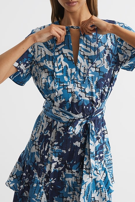 POSEY DITSY MINI DRESS — BLUE 6