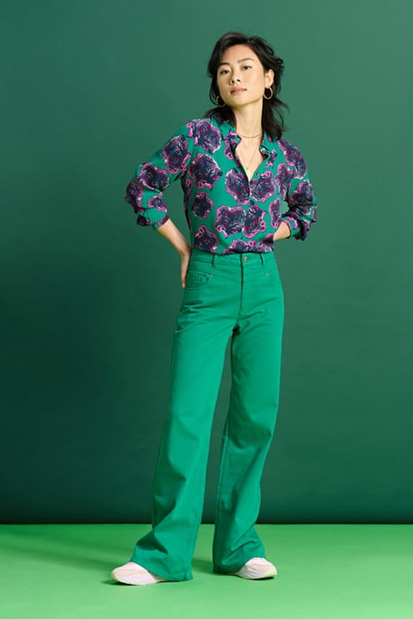 JEANS - WIDE LEG JADE GREEN 1