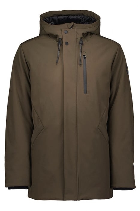 JACKET MID LONG FIT HOODED SOFTSHELL STRETCH DESERT 4