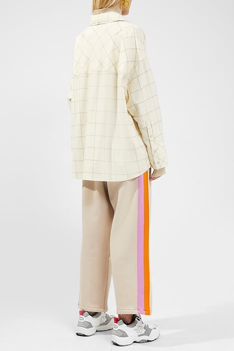 YIZA CHECK FLANNEL OVERSIZED S ECRU MULTI 2