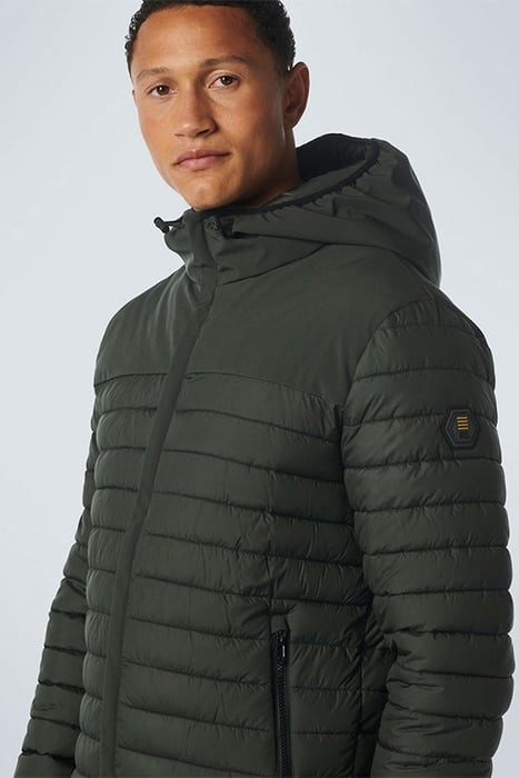 JACKET HOODED SHORT FIT PADDED MIX DARK GREEN 6