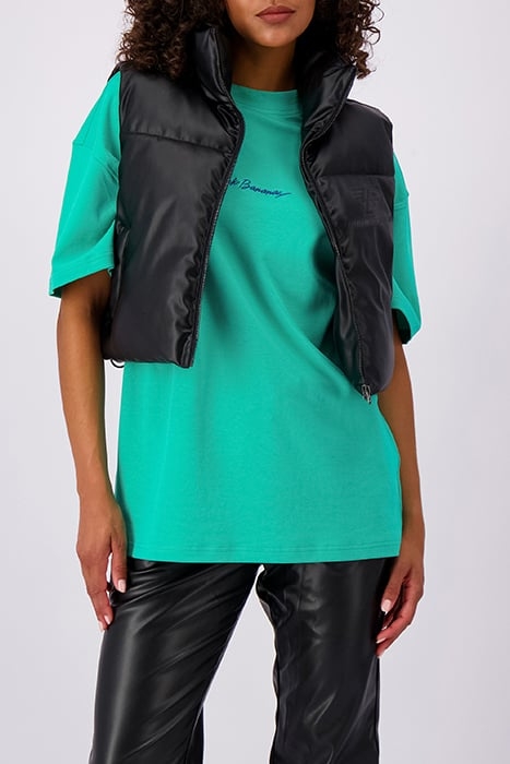 FAUX LEATHER BODYWARMER BLACK 1