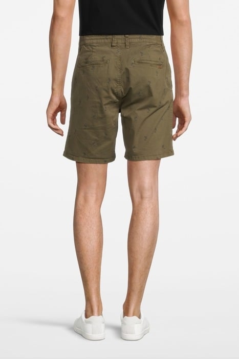 MEN STRETCH SHORT PALMTREE MOSS GREEN 2