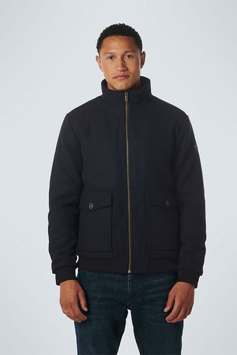 JACKET SHORT FIT WITH WOOL 2 COLOURED TWILL NIGHT 1