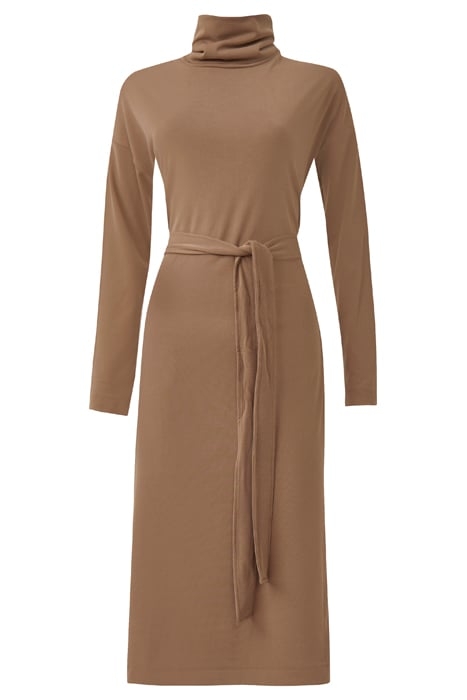 RENJI MODAL ROLL NK MIDI DRESS CAMEL 4