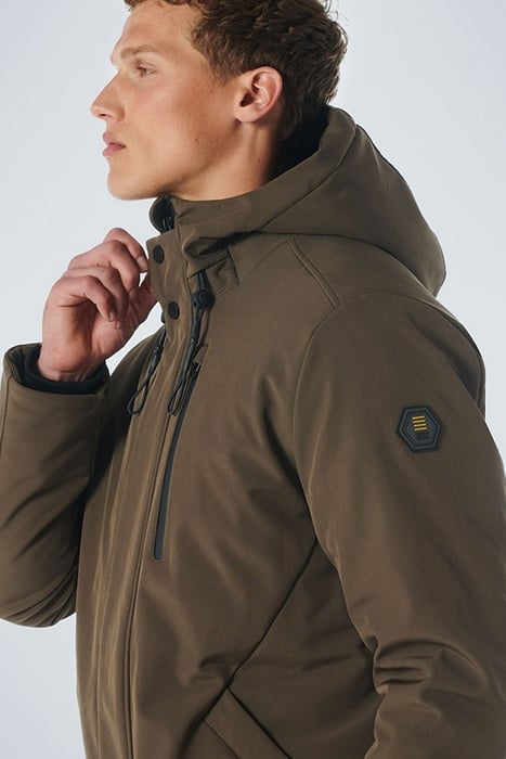 JACKET MID LONG FIT HOODED SOFTSHELL STRETCH DESERT 6