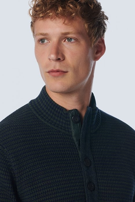 PULLOVER HALF ZIPPER + BUTTON MULTI COLOURED JACQUARD NIGHT 6