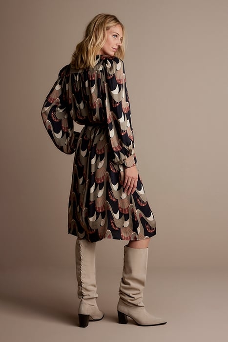 DRESS ABSTRACT PEACOCK PRINT 2