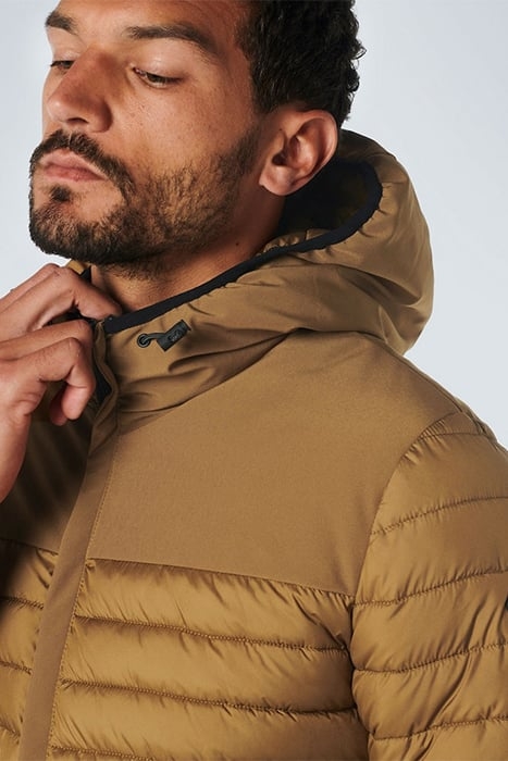 JACKET HOODED SHORT FIT PADDED MIX LIGHT MOSS 6