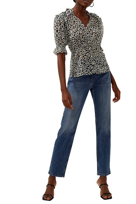 HELENA RECYCLED CRINKLE TOP UTILITY BLUE/ CLASSIC CREAM 1