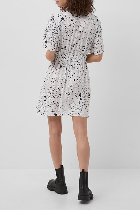 DROPLET DRAPE SHIRT DRESS SUMMER WHITE/BLACK 4