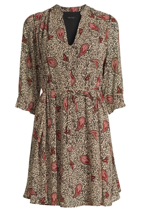 ECRU RECYCLED PAISLEY LEOPARD PRINT DRESS 3