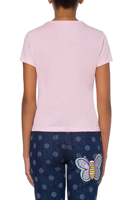 ANIMAL PATCH ORGANIC COTTON JERSEY T-SHIRT PINK 2