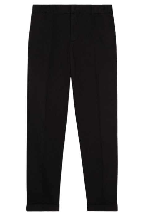 STRAIGHT COTTON TROUSERS WITH SEMI-ELASTIC BELT BLACK 1