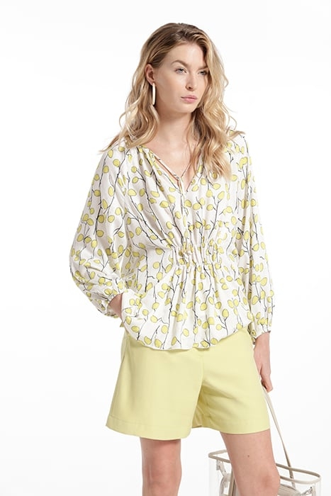 PRINT VISCOSE AGREN TOP LIME YELLOW 4