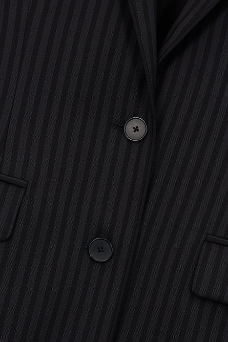 DOUBLE BUTTONS SINGLE BRUSH SUIT JACKET BLACK GREY 2