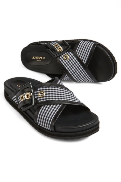 RORY BUCKLE FOOTBED BLACK/WHITE 3