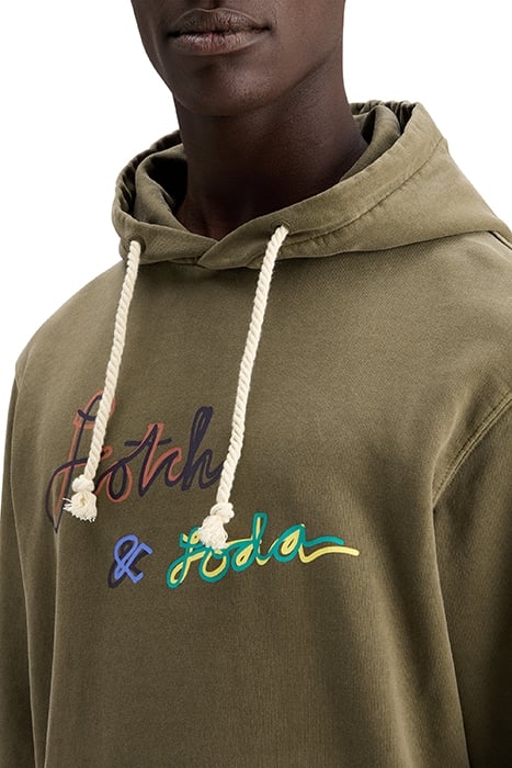 GARMENT-DYED LOGO HOODIE ALGAE 5