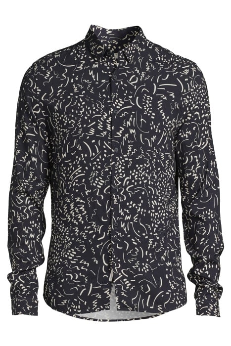 NAVY LENZING™ ECOVERO™ GRAFFITI PRINT REGULAR SHIRT NAVY 3