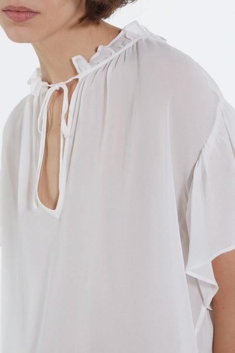 SHORT SLEEVED VAPOROUS CROP TOP OFF WHITE 6