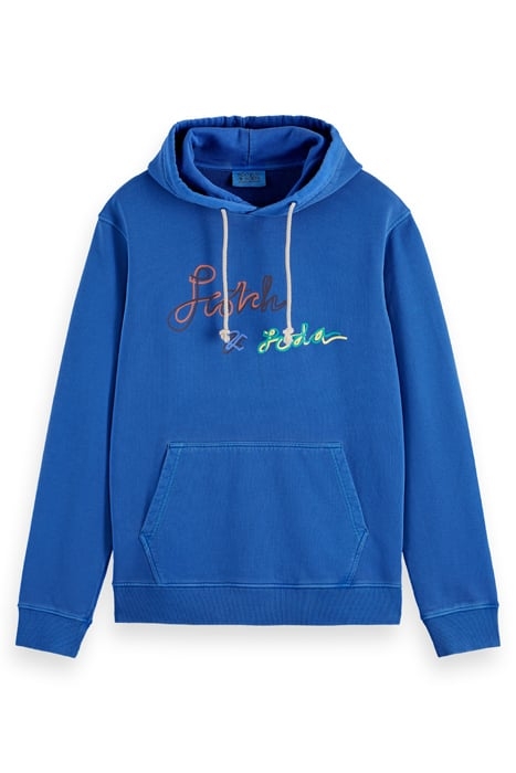 GARMENT-DYED LOGO HOODIE BOAT BLUE 1