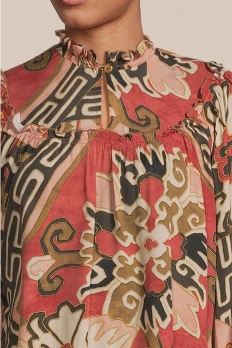 TOP PATCHWORK VISCOSE ROUGE 4