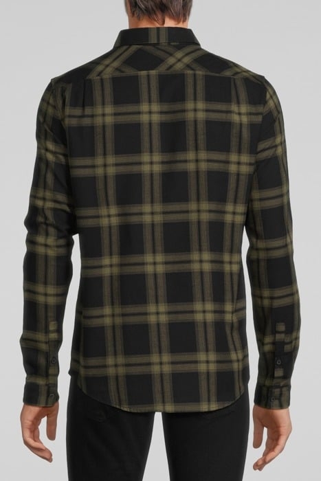 KHAKI CHECKED MOTIF ORGANIC REGULAR SHIRT KHAKI 2