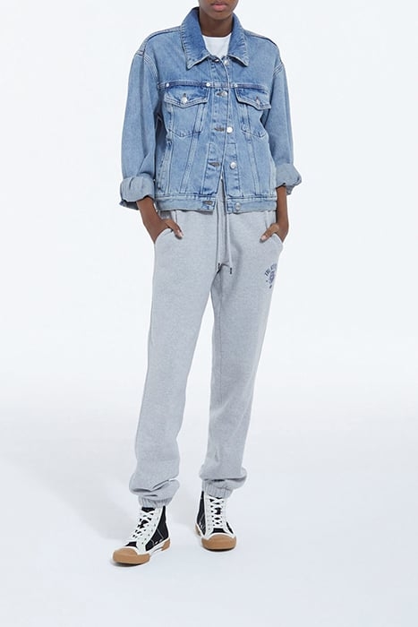 ELASTIC JOGGING JOGGERS PRINT FRONT GREY 1