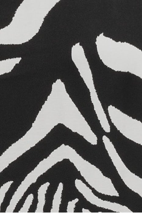 ZEBRA PRINT LONG DRESS BLACK WHITE 5