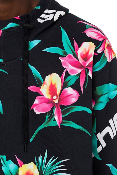 HIBISCUS PRINT HOODIE BLACK 4