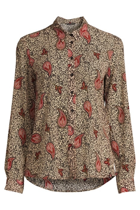 ECRU RECYCLED PAISLEY LEOPARD PRINT SHIRT 3
