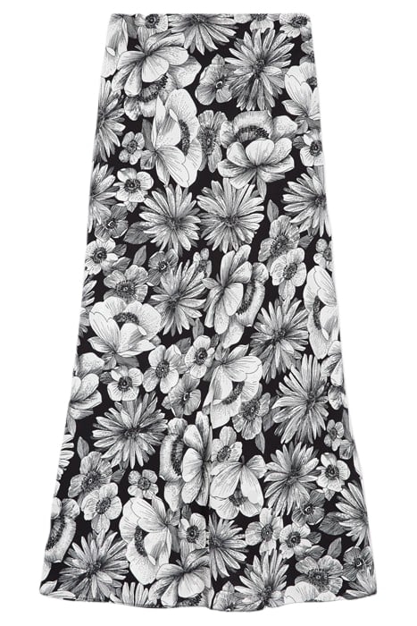 ROMANTIC GARDEN LONG SKIRT BLACK WHITE 3