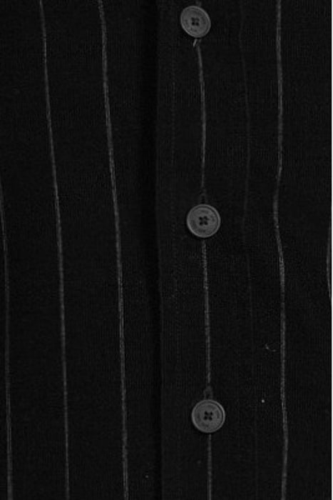 BLACK STRIPED ORGANIC VELVET REGULAR SHIRT BLACK 5