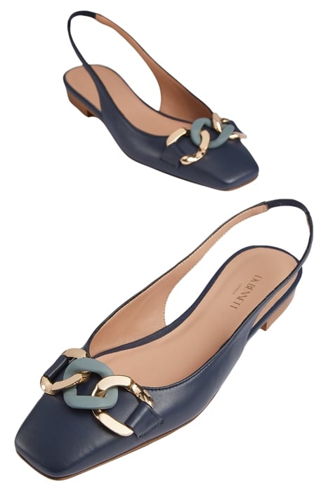 CARMENFLATSLINGBACKSQUARE NAVY 3