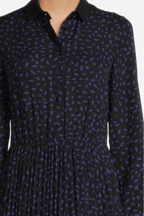 BLACK NEW-LOOK POLKA DOT PRINT PLEATED LONG DRESS 4