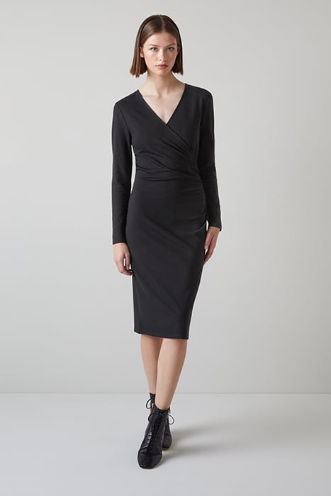 DR ALEX JERSEY WRAP DRESS BLACK 1