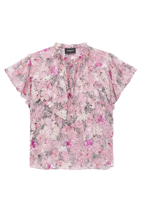 SHORT SLEEVED LACE COLLAR TOP PINK 5