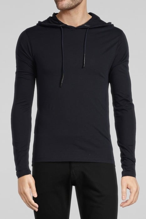 MEN'S BLUE ORGANIC HOODED T-SHIRT NAVY 1