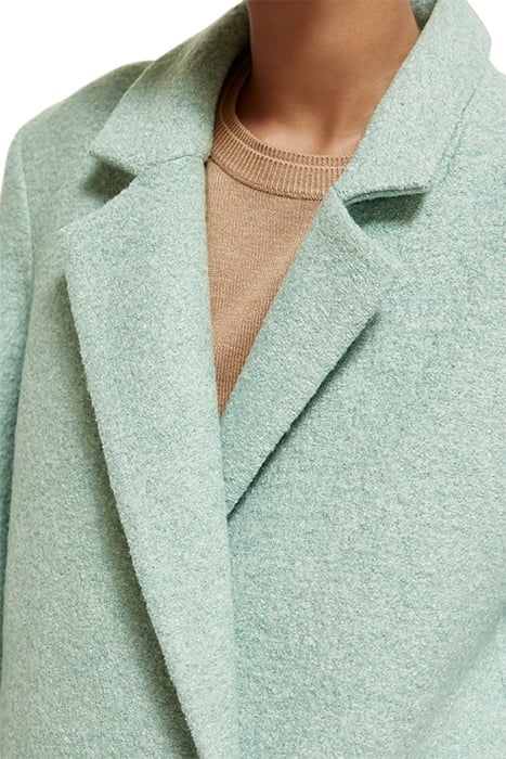 GREEN MELANGE SINGLE BREASTED BOUCLE COAT LIGHT MINT 7