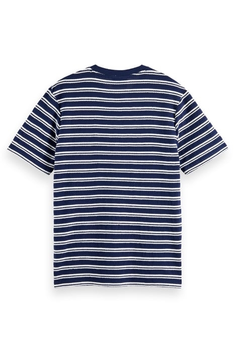 STRUCTURED STRIPE POCKET T-SHIRT NAVY BLUE/ WHITE 5