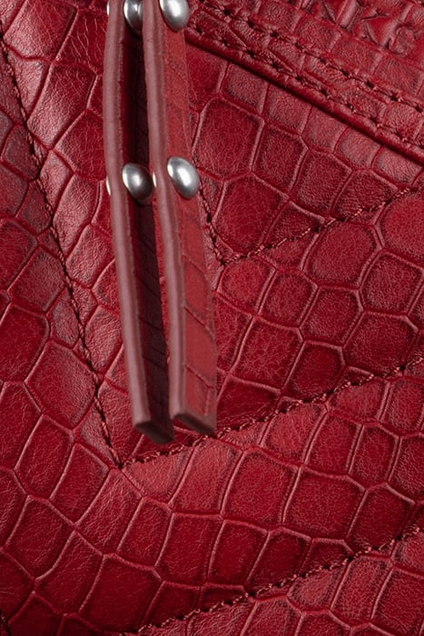 RED CROC-EMBOSSED LEATHER 1440 TOY MINI CASE 6