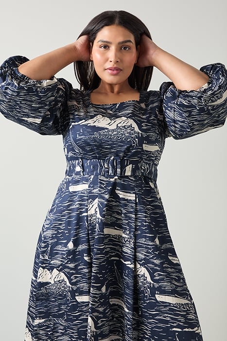 DR LIZA RIVIERA DRESS NAVY/CREAM 4