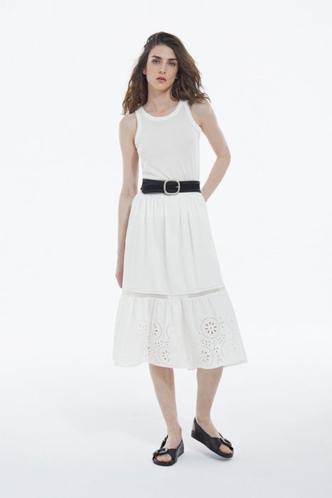 LONG SKIRT WITH EMBROIDERY WHITE 3