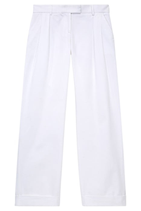 SINGLE TROUSERS WITH PLEATS AND LAPELS WHITE 1