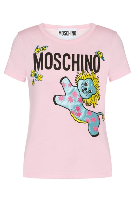 ANIMAL PATCH ORGANIC COTTON JERSEY T-SHIRT PINK 3