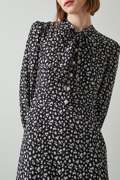 DR MORTIMER TIE NECK BLACK/WHITE 5