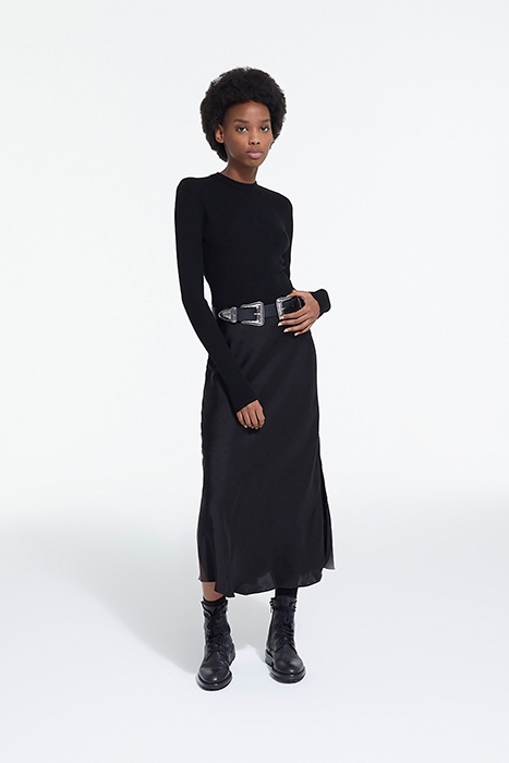 SWEATER WITH SHIFT BACK AND LACE INSERT BLACK 3