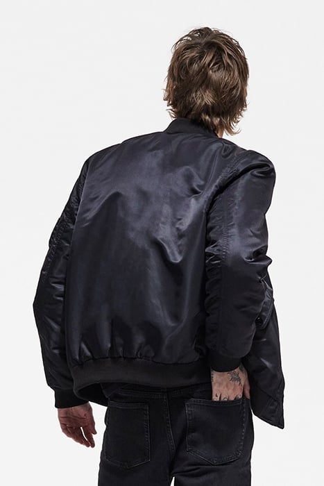 BOMBERS SHAPED JACKET WITH RIBBED EDGES BLACK 2