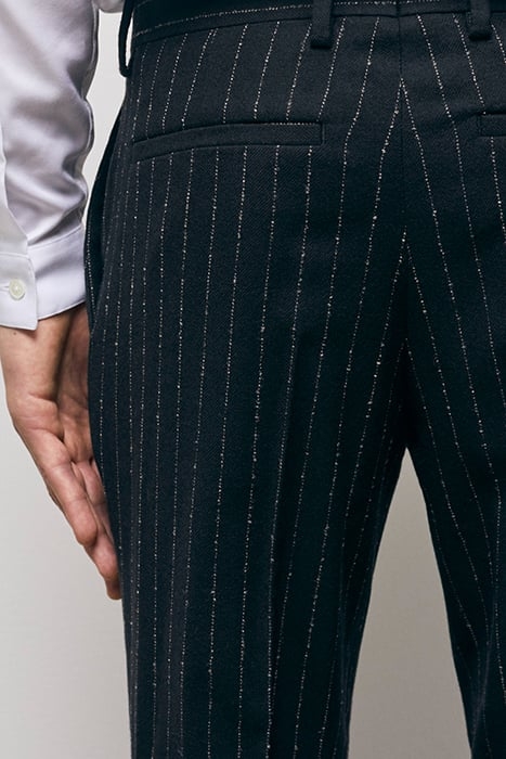 STRIPED SUIT TROUSERS BLACK WHITE 5
