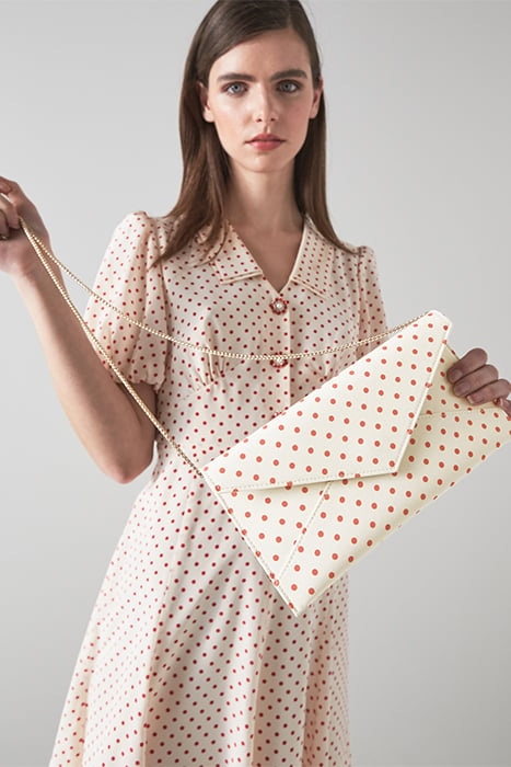 CU KENDALL CLUTCH SPOT IVORY/RED 2